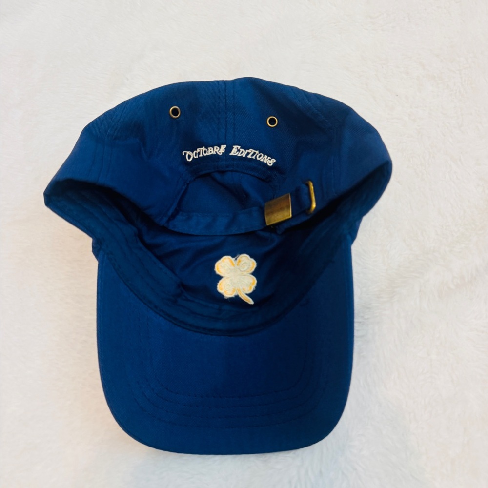 Sezane Octobre navy Blue Cap with Yellow Clover/ NEW - Picture 4 of 6